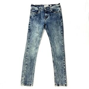FWRD DENIM Boys 14 Skinny Jeans Acid Wash Blue Stretch Distressed RN 0100543